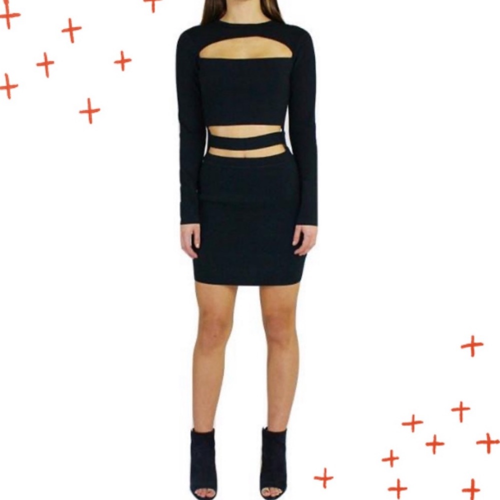 NWT black long sleeve open front dress size Small